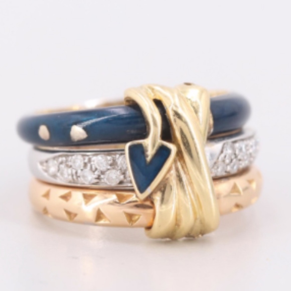 La Nouvelle Bague Jewelry - La Nouvelle Bague 18K Gold Diamond Ring Set